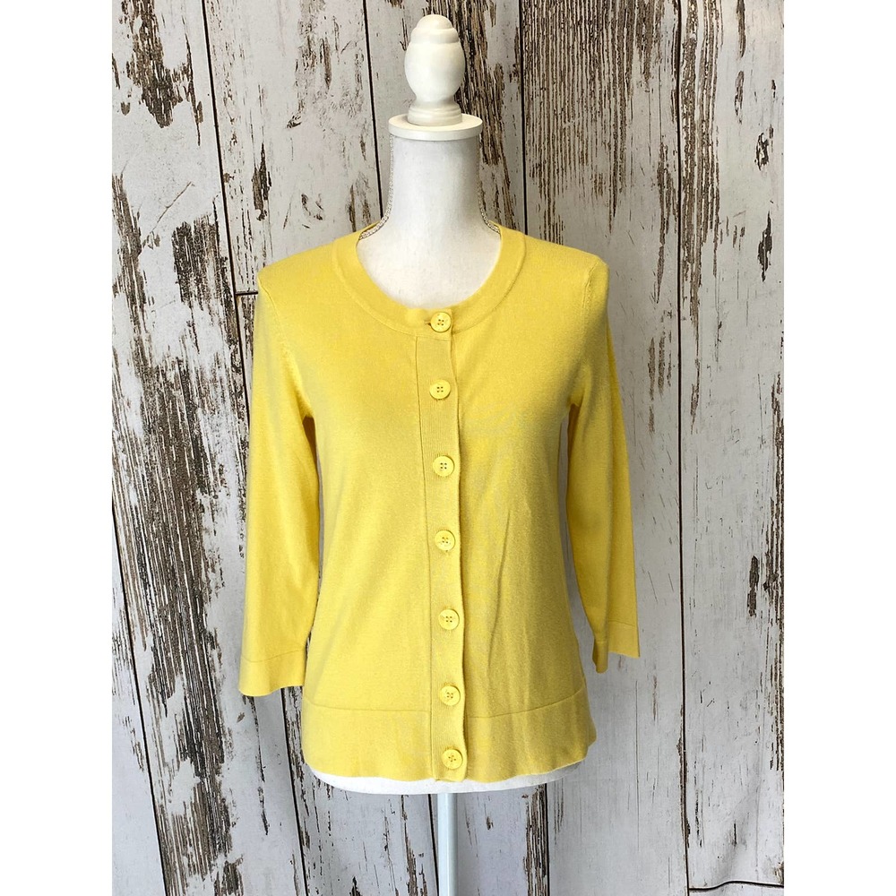 NWT Leo & Nicole Yellow Button Up Sweater Cardigan